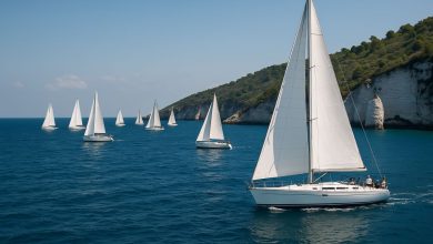 imbarcazioni a vela alla Regata del Gargano 2025 – Pizzomunno Cup tra Manfredonia e Vieste