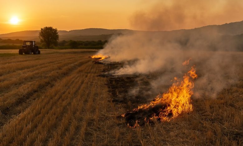 Bruciatura stoppie sul Gargano per contenere la Xylella