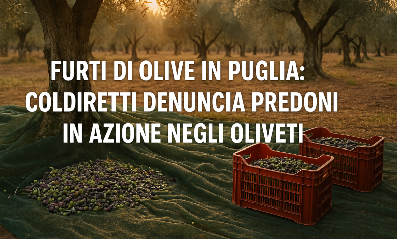 Furti di olive in Puglia durante la raccolta negli oliveti