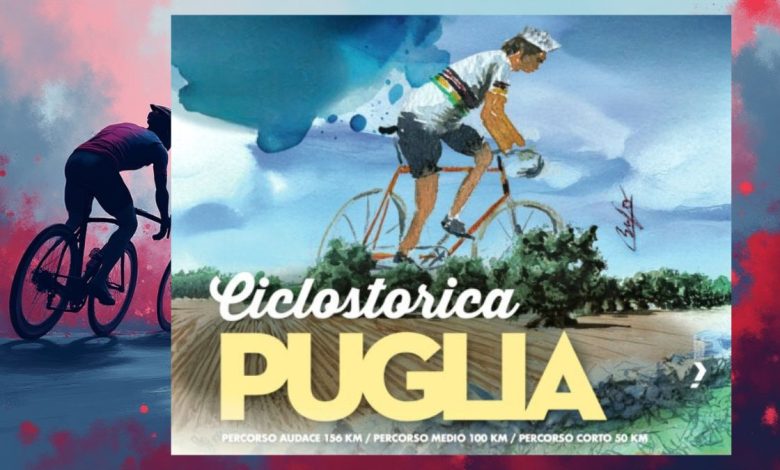 “Ciclisti d’epoca alla Ciclostorica Puglia 2025 a Polignano a Mare”