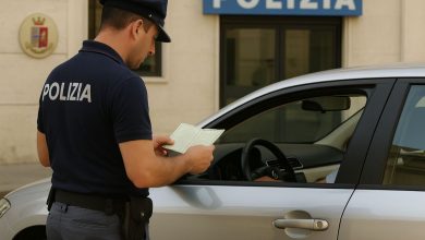 Controllo documenti polizia per falsa RC auto online