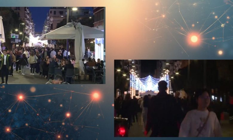 Luminarie di Natale in via Sparano a Bari, il centro brilla ma un tratto resta al buio