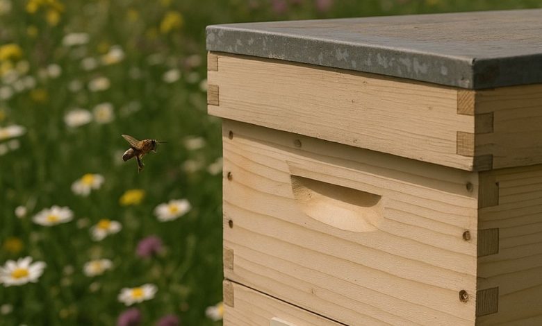 apicoltore pugliese durante la produzione di miele in Puglia