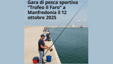 gara di pesca sportiva Trofeo Il Faro Manfredonia 2025 sul molo di ponente.
