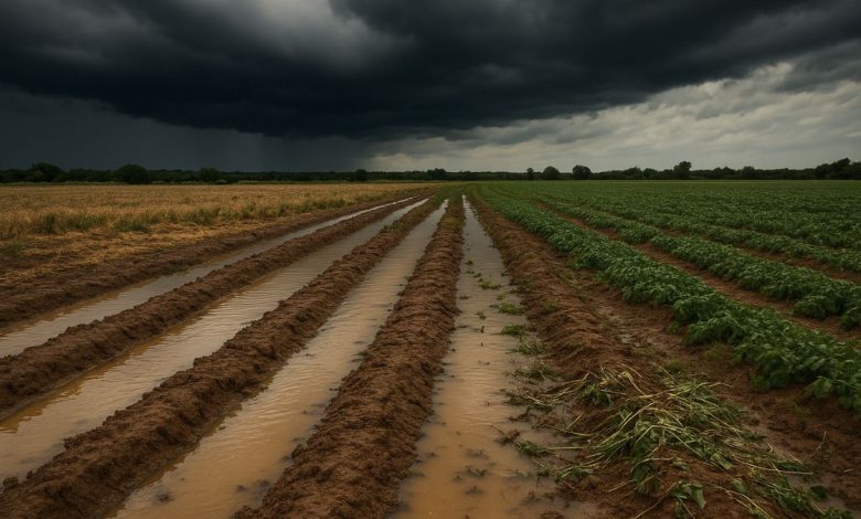 Danni causati dal maltempo in Puglia nei terreni agricoli