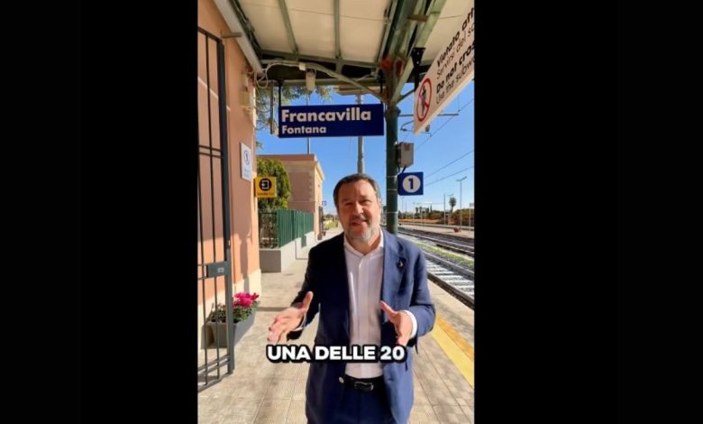 “Elezioni regionali 2025 Salvini Francavilla Fontana stazione ferroviaria”