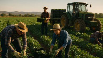 Lavoratori agricoli in Puglia impegnati nelle attività nei campi
