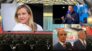 Meloni, Salvini e Tajani a Bari per le elezioni 2025 in Puglia
