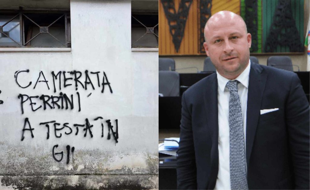 Scritte ingiuriose sui muri di Crispiano contro Renato Perrini, Capogruppo di Fratelli d’Italia alla Regione Puglia