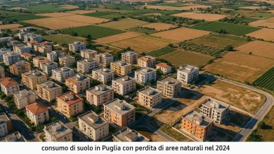 consumo di suolo in Puglia con perdita di aree naturali nel 2024