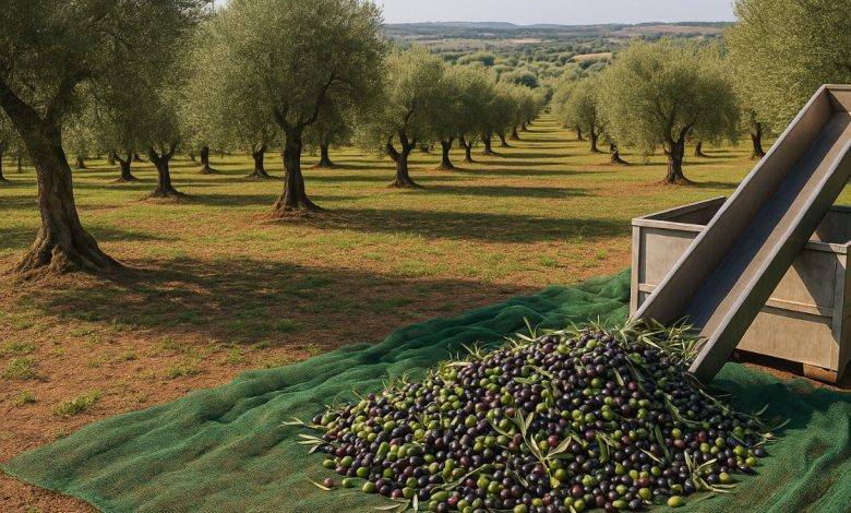 uliveti pugliesi durante la campagna del settore olivicolo-oleario in Puglia.