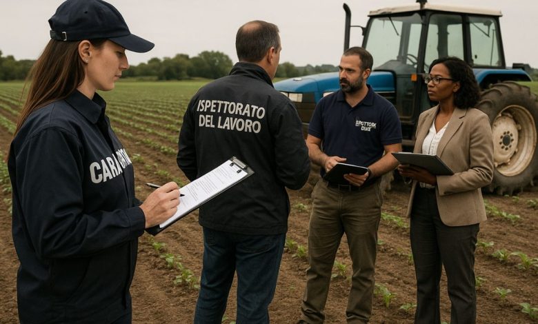 verifiche in agricoltura durante i controlli della Task Force