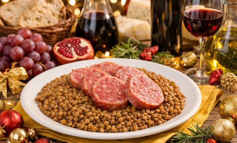 Capodanno lenticchie in Puglia: piatto tradizionale con cotechino