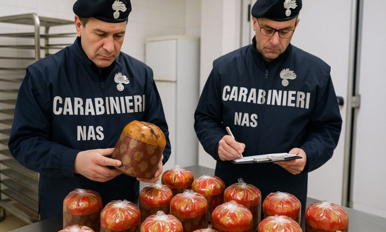Controlli sulla sicurezza alimentare con sequestro di panettoni contraffatti