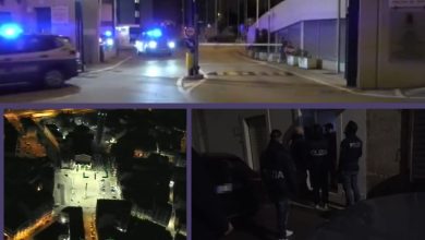 Polizia di Stato durante operazione Market Drugs a Bitonto