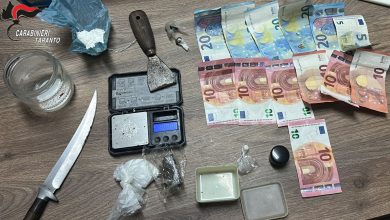 Blitz antidroga a Crispiano durante un’operazione di controllo dei Carabinieri