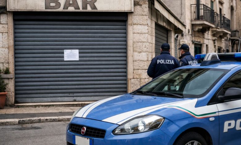 Bar chiuso a Conversano dopo il provvedimento della Polizia di Stato