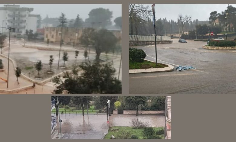 Bomba d’acqua a Martina Franca, disagi e strade sommerse dalla pioggia