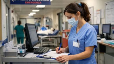 Concorso infermieri Puglia, infermiera in corsia ospedaliera durante il servizio sanitario regionale