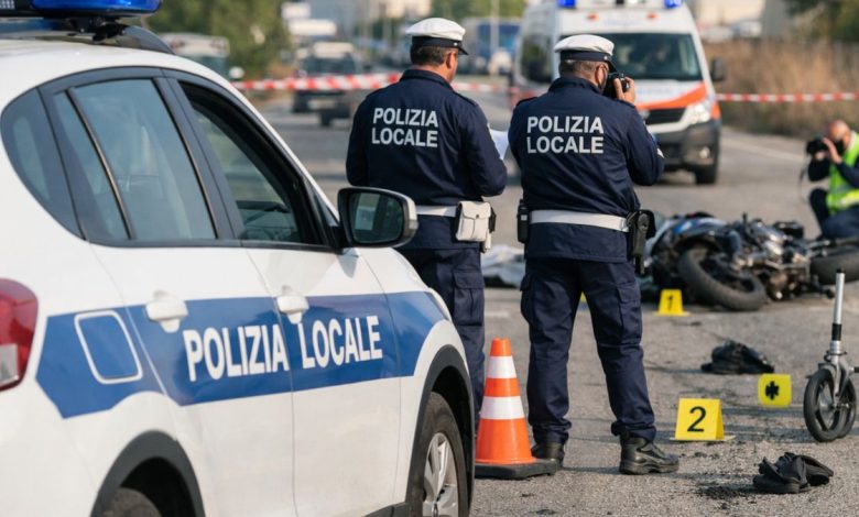“Incidente moto su strada chiusa nel Barese: rilievi della polizia locale”