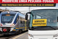 “Modifiche linea Pescara–Foggia: treni Trenitalia e bus sostitutivi dal 15 al 23 gennaio”