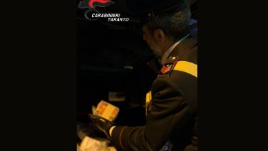 Sequestro di droga a Taranto, 5 chili di hashish recuperati dai Carabinieri a Massafra