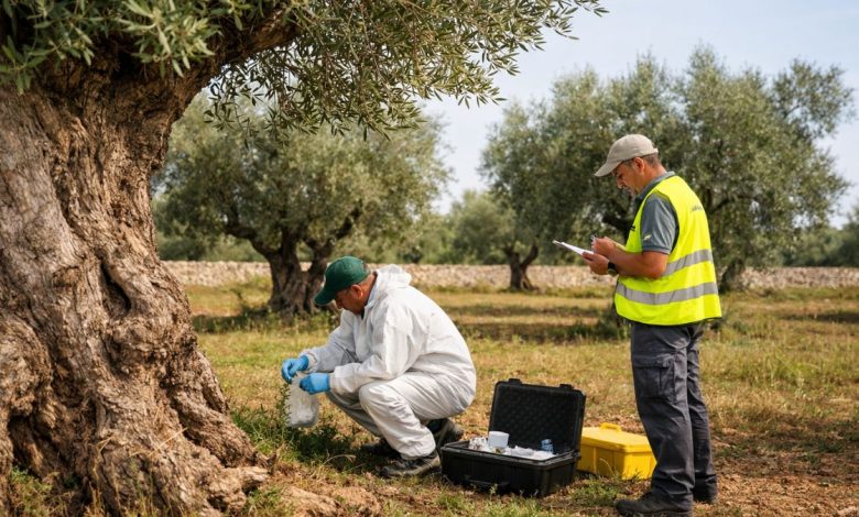 Uliveto a Bitonto: controlli e monitoraggio per la Xylella a Bitonto dopo il ritrovamento di un ulivo infetto