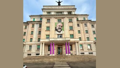 Colonne del pronao dell’IRCCS Casa Sollievo della Sofferenza illuminate di viola per l’epilessia