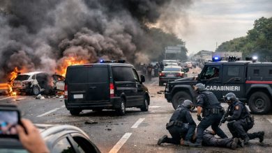 Immagine illustrativa ricostruita digitalmente dell’assalto al portavalori nel Brindisino, utilizzata come copertina a fini informativi