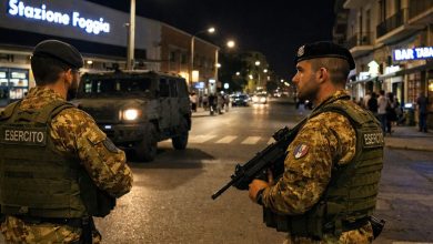 Pattuglia dell’Esercito in presidio nel Quartiere Ferrovia di Foggia durante l’operazione Strade Sicure