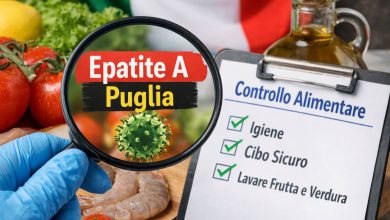 Epatite A Puglia prevenzione con controllo alimenti e norme igieniche su frutta, verdura e pesce crudo