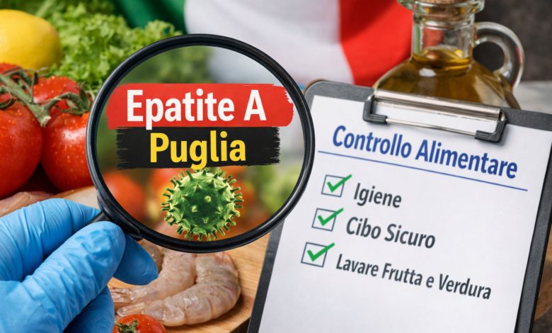 Epatite A Puglia prevenzione con controllo alimenti e norme igieniche su frutta, verdura e pesce crudo