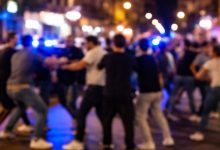 Rissa Bari Umbertino scena notturna con movida e intervento delle forze dell’ordine (foto repertorio)