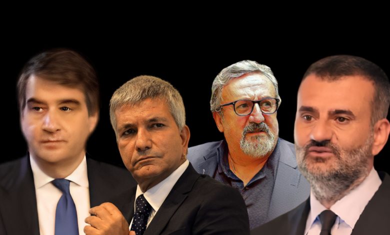 I quattro presidenti della Regione Puglia succedutisi negli ultimi vent’anni: Raffaele Fitto, Nichi Vendola, Michele Emiliano e Antonio Decaro nel dibattito sulla crisi della sanità pugliese