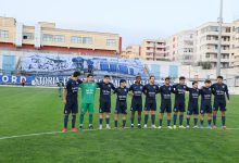 La squadra del Martina schierata prima della semifinale playoff di Serie D contro il Nardò allo stadio Tursi di Martina Franca – Foto Paolo Conserva
