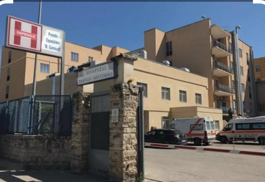 "Veduta dell'ospedale Giannuzzi di Manduria, presidio sanitario di riferimento per il versante orientale della provincia di Taranto."