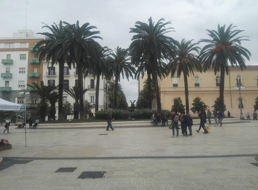Cantieri del BRT in Corso Italia a Taranto con alberi abbattuti e modifiche alla viabilità